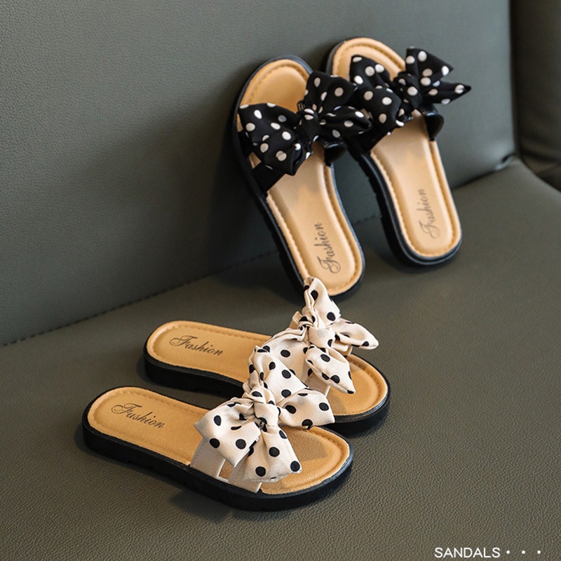 Dép Quai Nơ Đế Mềm Chống Trượt Cho Bé Gái