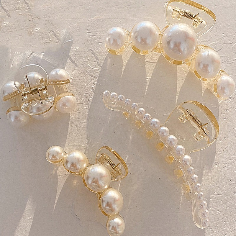 Kẹp Tóc Càng Cua Đính Ngọc Trai Thời Trang