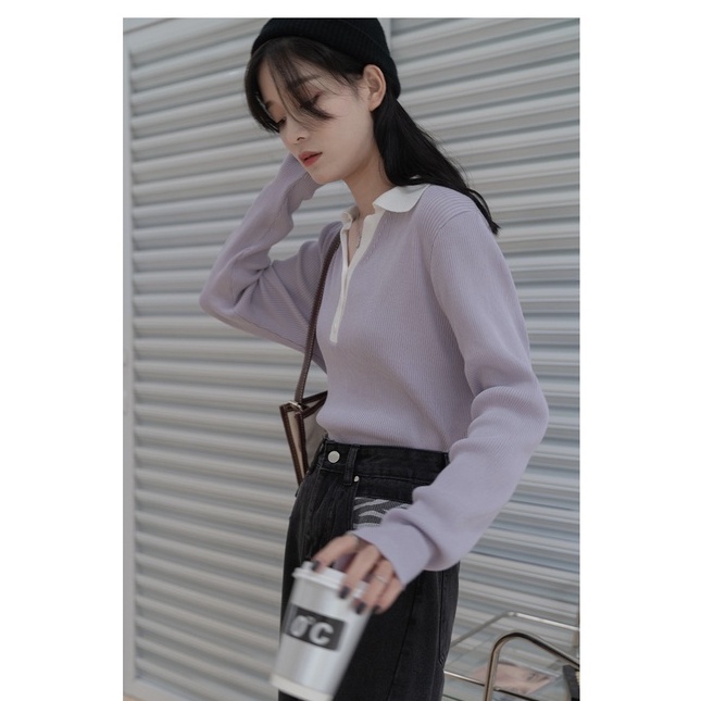 Áo len tay dài dáng rộng phong cách Hàn Quốc 3 màu lựa chọn | BigBuy360 - bigbuy360.vn