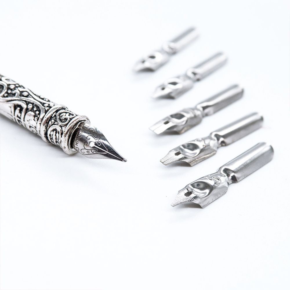 Bộ Bút Mực Viết Thư Pháp Bằng Lông Vũ Nhiều Màu Phong Cách Vintage