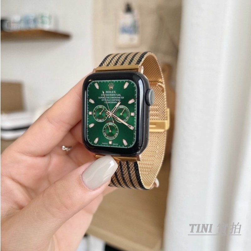 Dây đồng hồ làm từ thép không gỉ bện hai màu cho APPLE IWATCH 4/5/6 SE 7 8 S8 Ultra 49MM 38MM 40MM 42MM 41MM 45MM 44MM