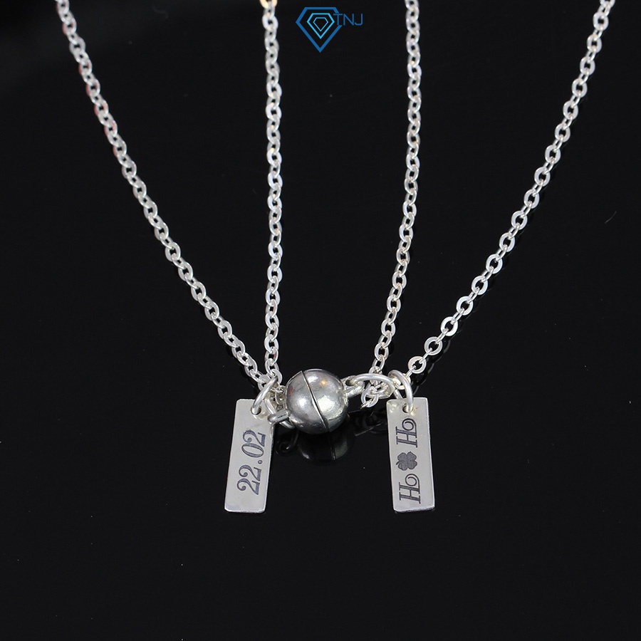 Vòng cổ đôi nam châm bạn thân khắc tên DCD0040 Trang Sức TNJ