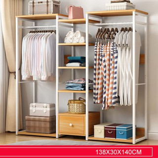 Tủ quần áo trống khung thép mặt gỗ MDF ngang 120cm - Tủ đựng quần áo
