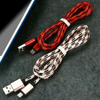 Dây sạc tốt bọc dù chống đứt, cổng Micoro USB cho Android: Samsung, Oppo, HTC,,, dài 1m