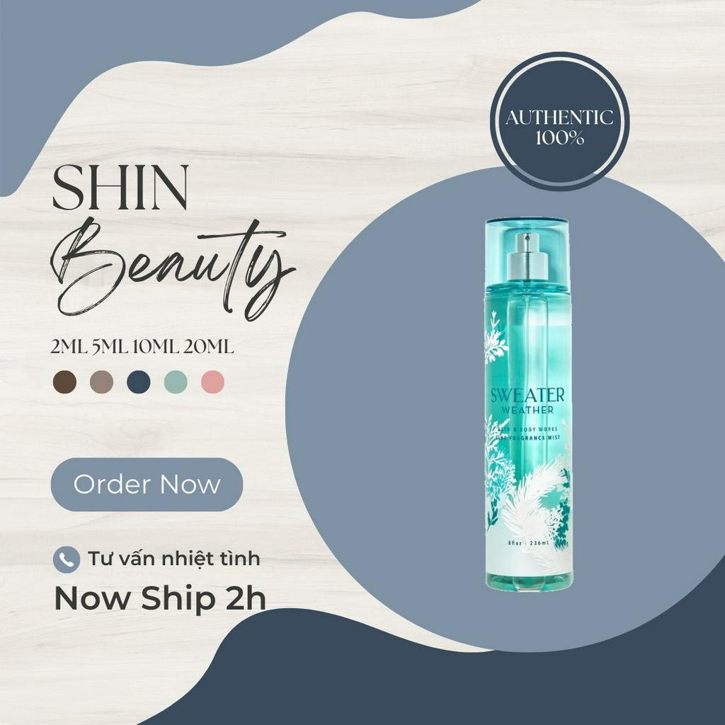 Xịt Thơm Toàn Thân Bath & Body Works Body Mist - Fresh Sparkling Snow | Snowflakes Cashmere | Winterberry Wonder
