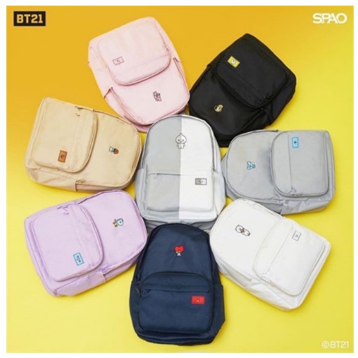 BTS Ba lô Casual Du lịch ngoài trời Máy tính xách tay Ba lô thêu Schoolbag