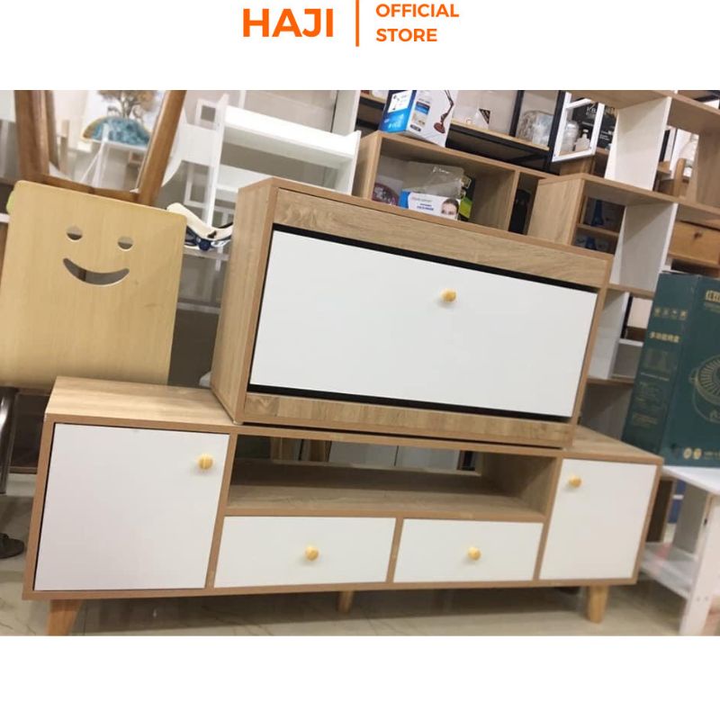 Kệ tivi để sàn thông minh có ngăn tủ lưu trữ vật dụng tiện lợi hiện đại HAJI A122