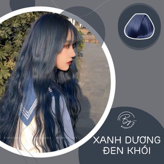 Thuốc nhuộm tóc Xanh dương đen khói không tẩy lên từ nền đen buddyhairs