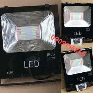 Đèn led pha 100w đổi màu rgb