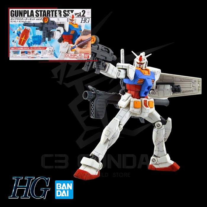 MÔ HÌNH GUNDAM BANDAI HG 1/144 GUNPLA STARTER SET VOL 2 RX-78-2