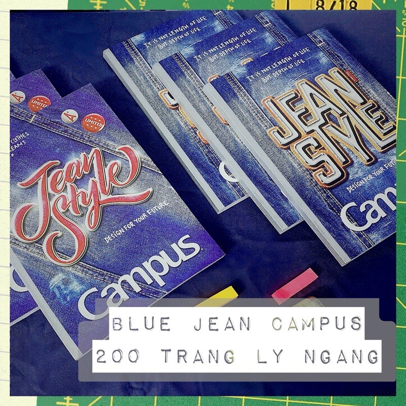 Tập vở B5 Campus Blue Jean ly ngang 200 trang J16