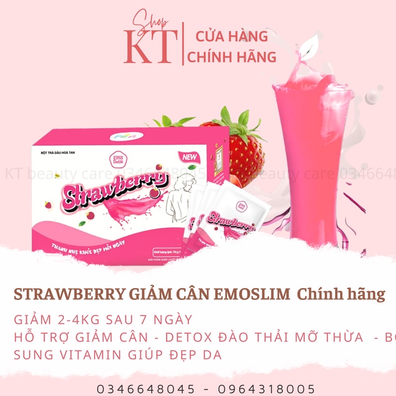 NƯỚC UỐNG DETOX VỊ DÂU Emoslim/ Giảm 1-5kg chỉ sau 7 ngày   Tặng kèm quà  Freeship miễn phí vận chuyển  giam can emoslim