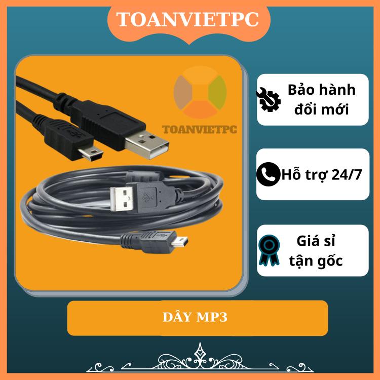 CÁP USB SANG MP3 60cm | Dây MP3 Đen, dùng để kết nối máy mp3, máy ảnh kỹ thuật số, hddbox, sạc pin cho một số dòng dt...