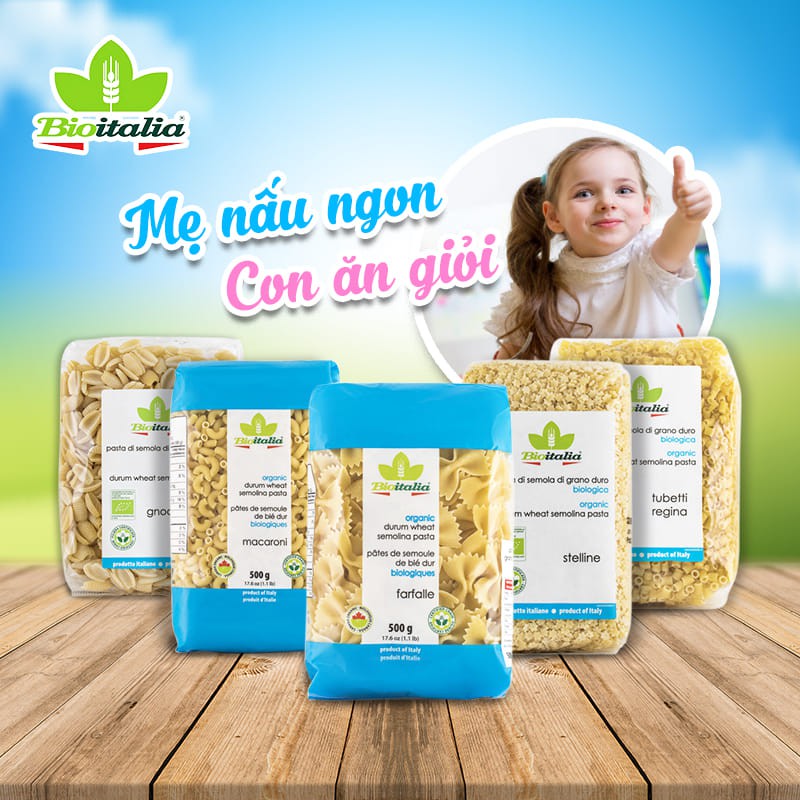 Nui hữu cơ Bioitalia Organic Pasta 500g