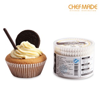 Set 100 Giấy Lót Bánh Cupcake CHEFMADE WK9284 Màu Trắng Tinh Khiết