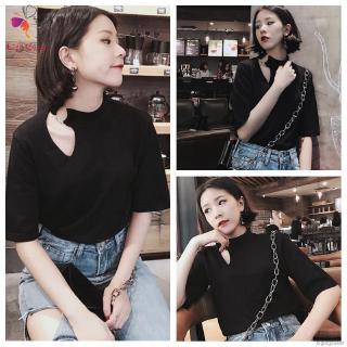 Áo Thun Tay Ngắn Cổ Lọ Phong Cách Vintage