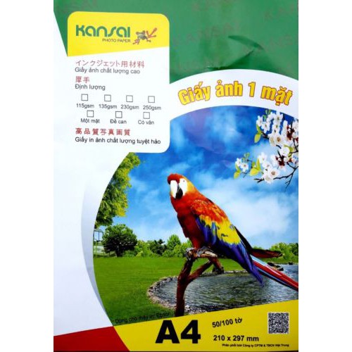 Giấy in ảnh một mặt Kansai ĐL115gsm