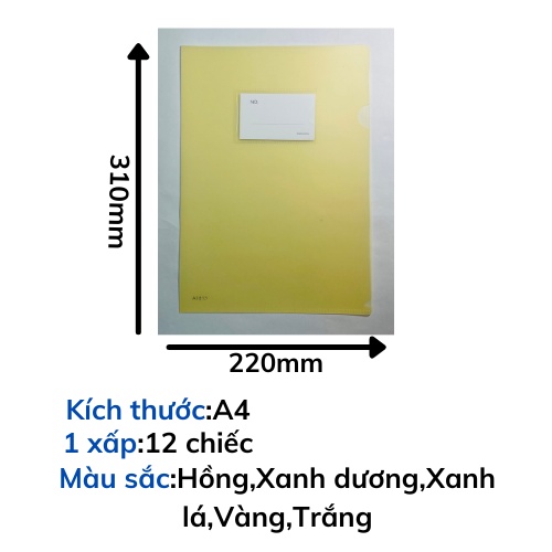 Bìa lá đựng tài liệu nhựa PP siêu dày hở 2 đầu Shuter A1813