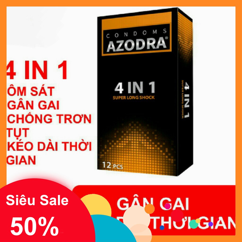 BAO CAO SU AZODRA 4 IN 1, GÂN GAI, KÉO DÀI THỜI GIAN, HỘP 12 CÁI