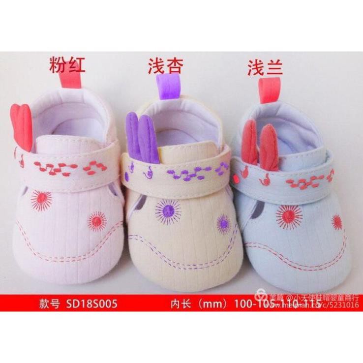 Giày cho bé-GIÀY BATA QUAI DÁN ĐÍNH TAI THỎ HỌA TIẾT DỄ THƯƠNG - giày cho trẻ sơ sinh-giày cho bé gái-giày cho bé trai