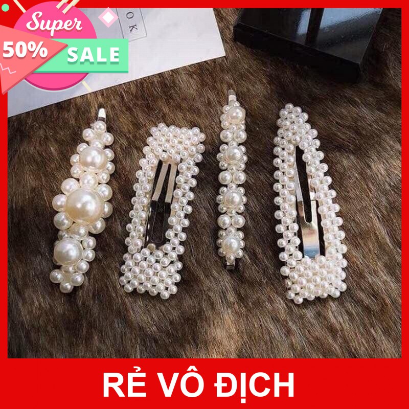 [Hot]-SET 4 KẸP TÓC ĐÍNH HẠT XINH XẮN