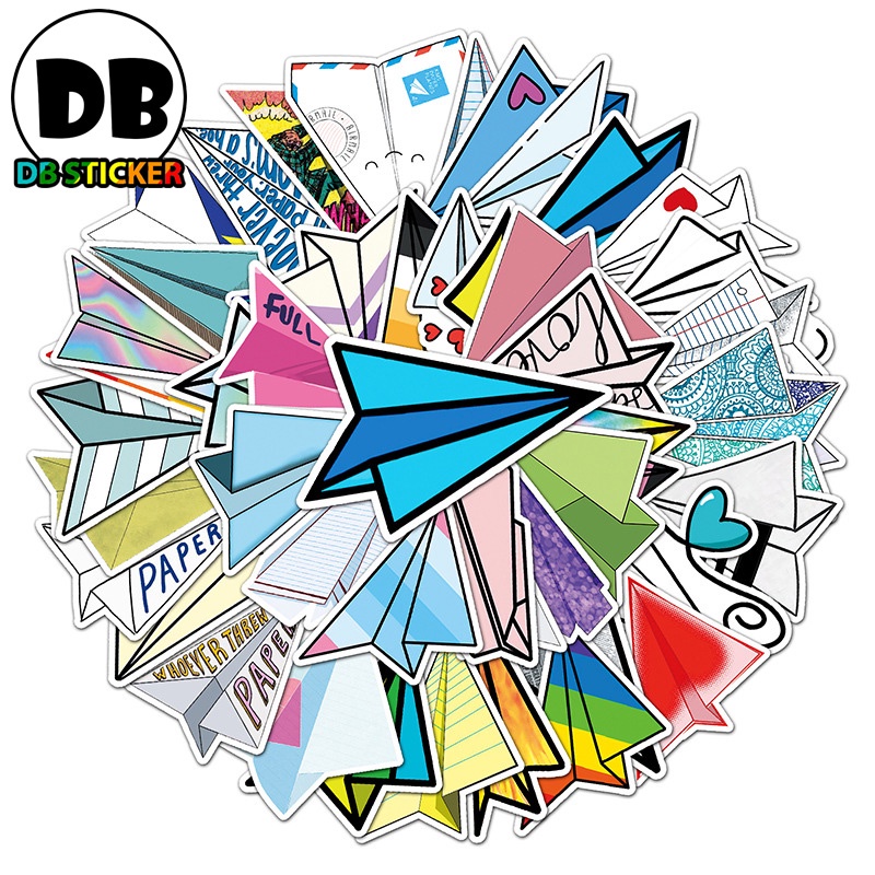 [50 Hình] Hình dán sticker máy bay giấy dán trang trí mũ bảo hiểm, điện thoại, laptop - DB.112