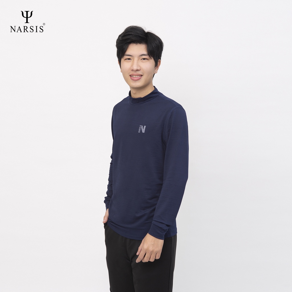 Aó thun nam dài tay Narsis D0034 - D0036 cổ lọ chất liệu cotton