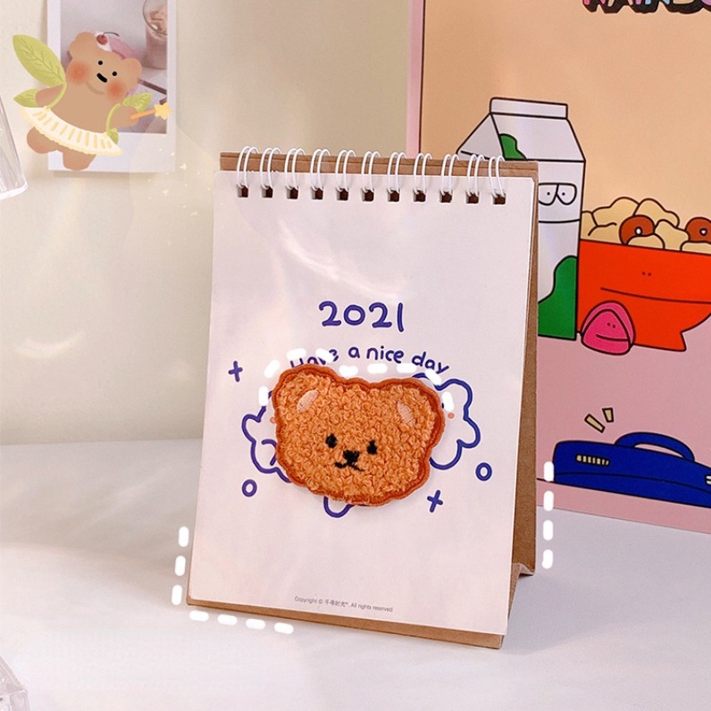 Sticker dán ủi gấu bông cute, trang trí và may vá áo, miếng dán đa năng hình Teddy xù - Fluffy Sunday