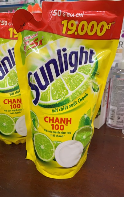 Nước Rửa Chén Sunlight Túi 750g Chanh/Trà Xanh