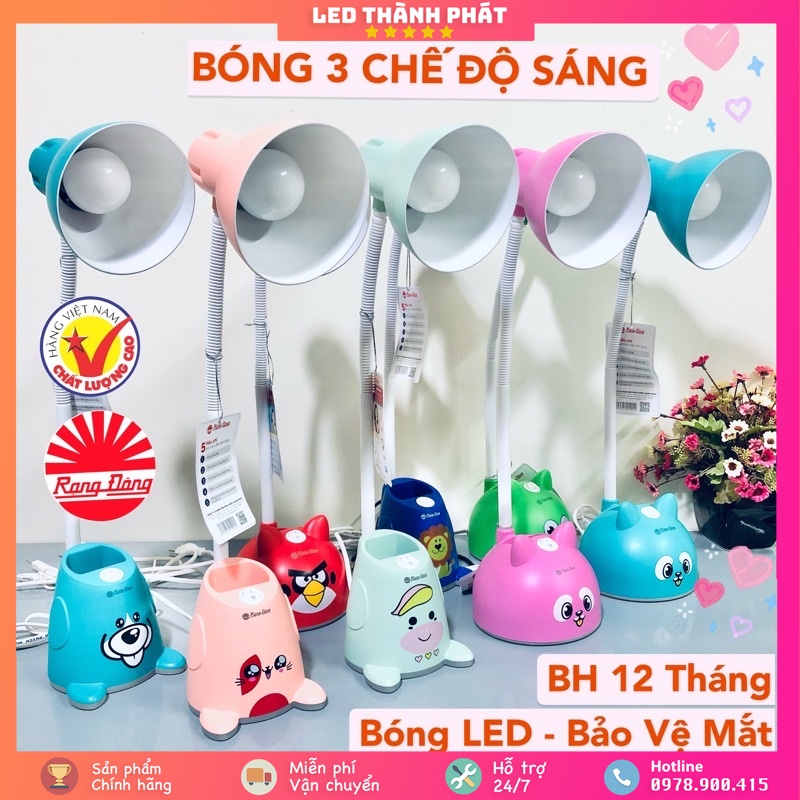 Đèn học chống cận RẠNG ĐÔNG bóng LED ĐỔI 3 MÀU ÁNH SÁNG, bảo vệ thị lực, chip SAMSUNG, bảo hành 12 tháng