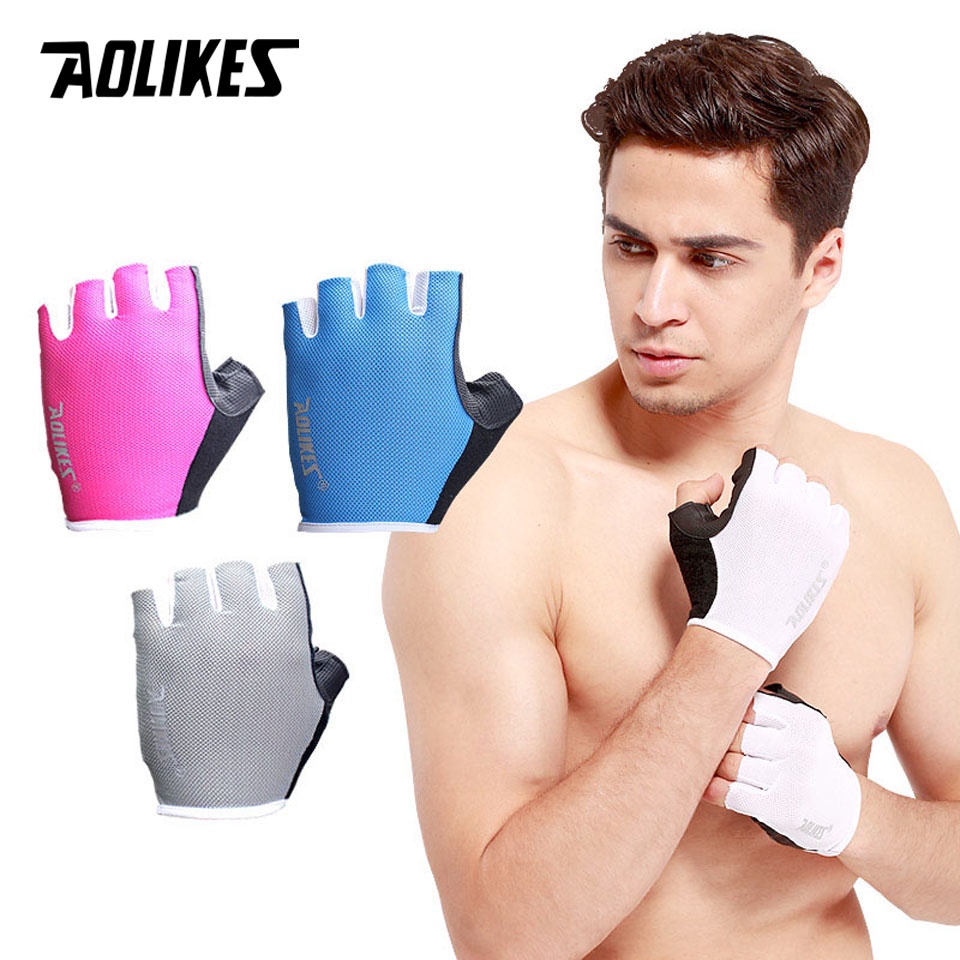 Aolikes 1 Đôi Găng Tay Tập Thể Thao Chống Trượt Thoáng Khí Cho Nam Nữ