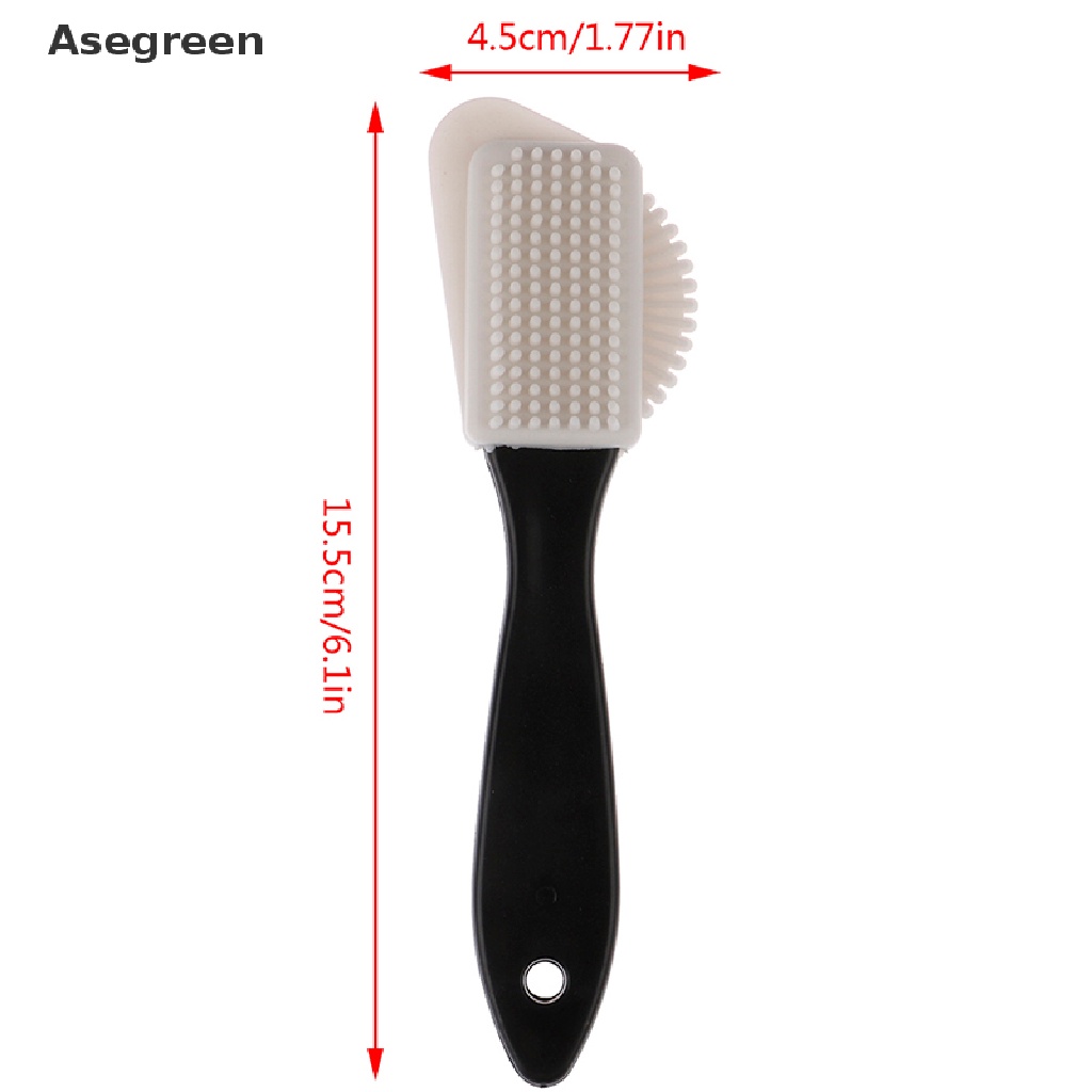 (Asegreen) Bàn Chải Làm Sạch Giày Da Lộn 3 Mặt