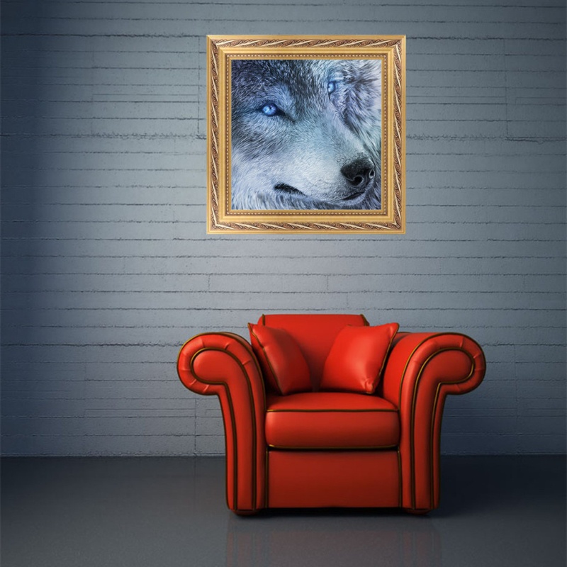 Bộ Tranh Đính Đá 5D Tự Làm Hình Chó Sói Blala Wolf 5D Trang Trí Nhà Cửa / Văn Phòng