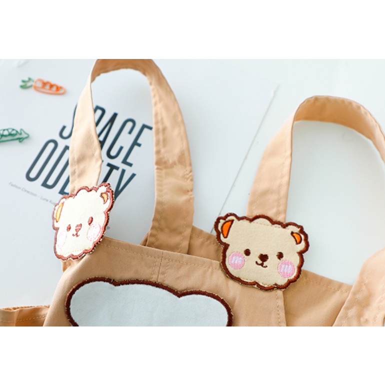 Set Áo Thun Tay Ngắn + Quần Yếm Họa Tiết Hoạt Hình Thời Trang Mùa Hè Cho Bé