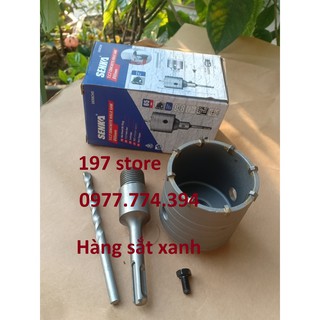 Bộ mũi khoan rút lõi 3 chi tiết chuyên dùng khoét lỗ tường, bê tông, đá các số 65 55 35