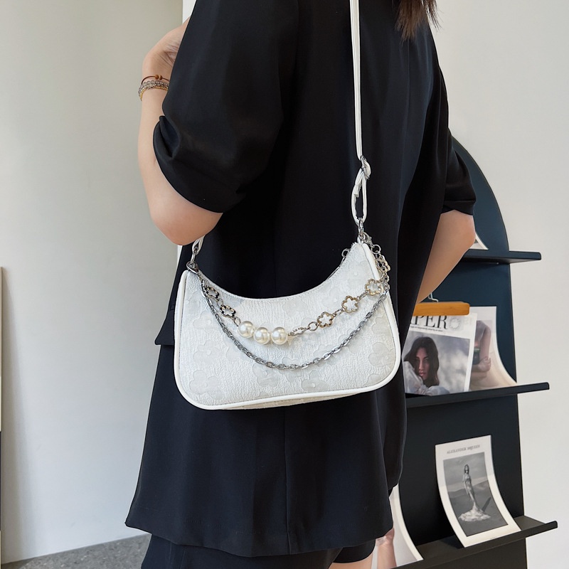Túi Đeo Chéo Vai Hình Vuông Đính Ngọc Trai Thời Trang Mùa Hè 2022 Dành Cho Nữ