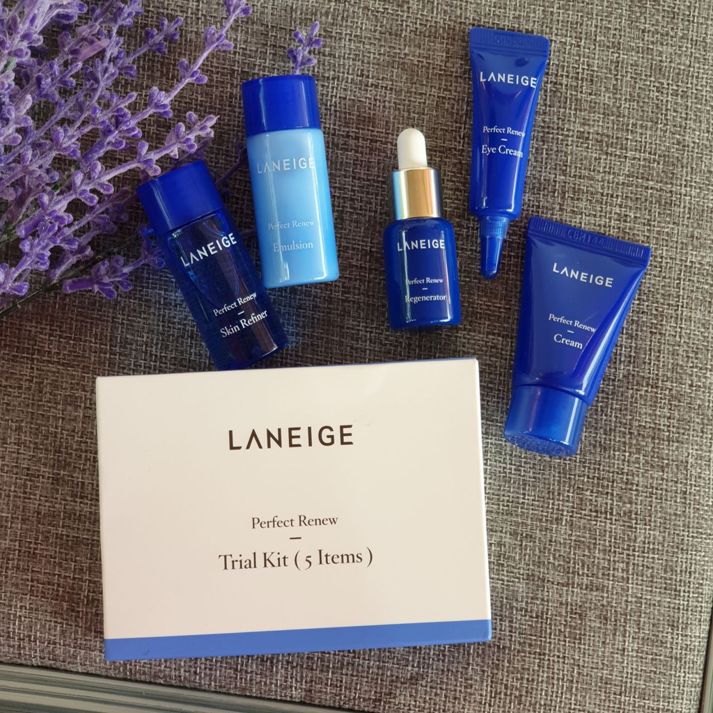 [ CHÍNH HÃNG ] Bộ Kit Dưỡng Da LANEIGE PERFECT RENEW TRIAL KIT 5 ITEMS 50ml