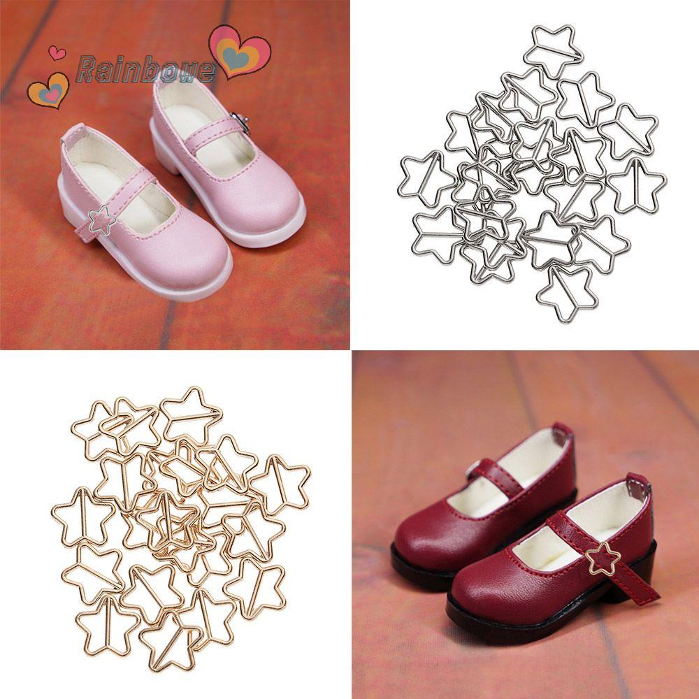 20 Nút khóa ngôi sao nhỏ 7mm chất lượng cao 4 màu phụ kiện cho nhà búp bê DIY