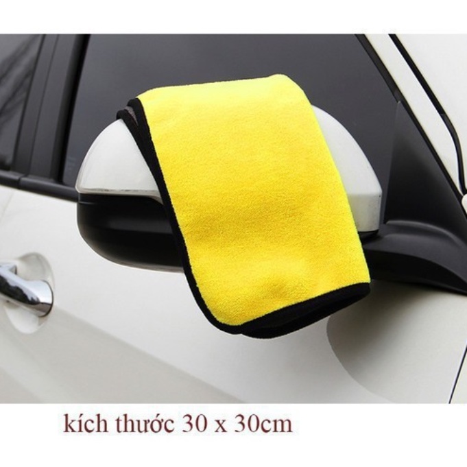 Khăn Lau Xe Hơi Chuyên Dụng Microfiber 2 Lớp, Siêu Thấm Không Rụng Lông, Thấm Hút Nước Tốt,