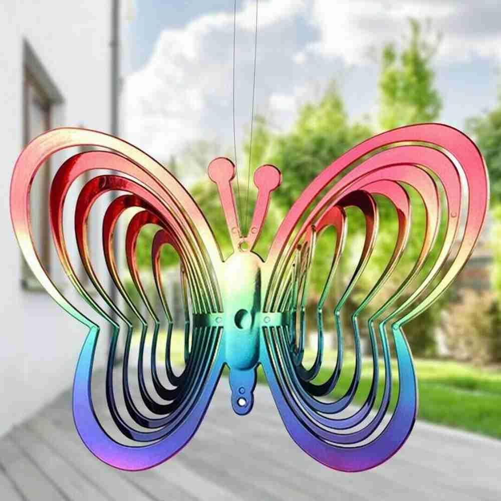 2 Chuông Gió Hình Bướm 3D Trang Trí Sân Vườn