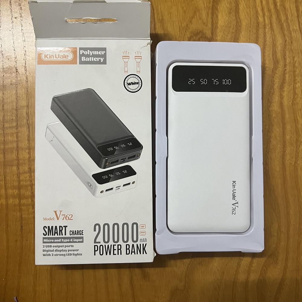 Sạc Dự Phòng 30000mAh KIN VALE V763 2 Output USB & 2 Input Micro/Type-C  - Bảo hành 12 tháng