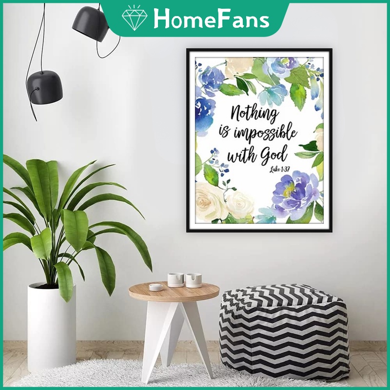 Bộ Tranh Đính Đá 5D Họa Tiết Chữ Độc Đáo Kích Thước 40x50cm Trang Trí Nhà Cửa