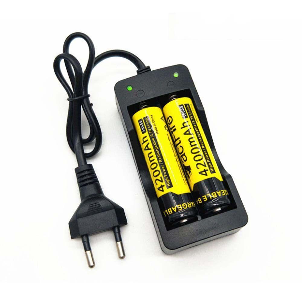 Cục Sạc Pin Li-ion 18650 2 Khe Cắm US EU Tiện Lợi