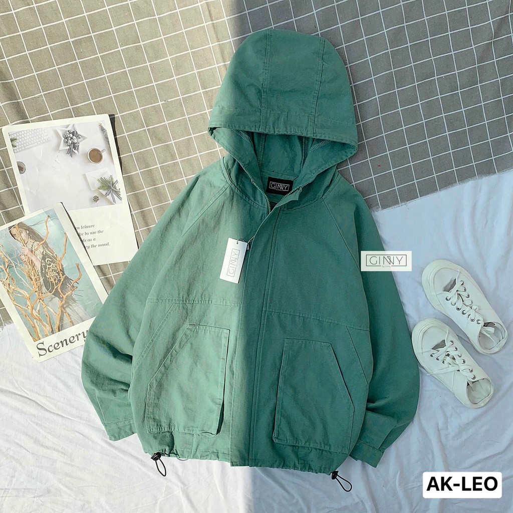 Áo Khoác Kaki LEO Nữ| Áo Chống Nắng Có Mũ| Khoác Form Rộng