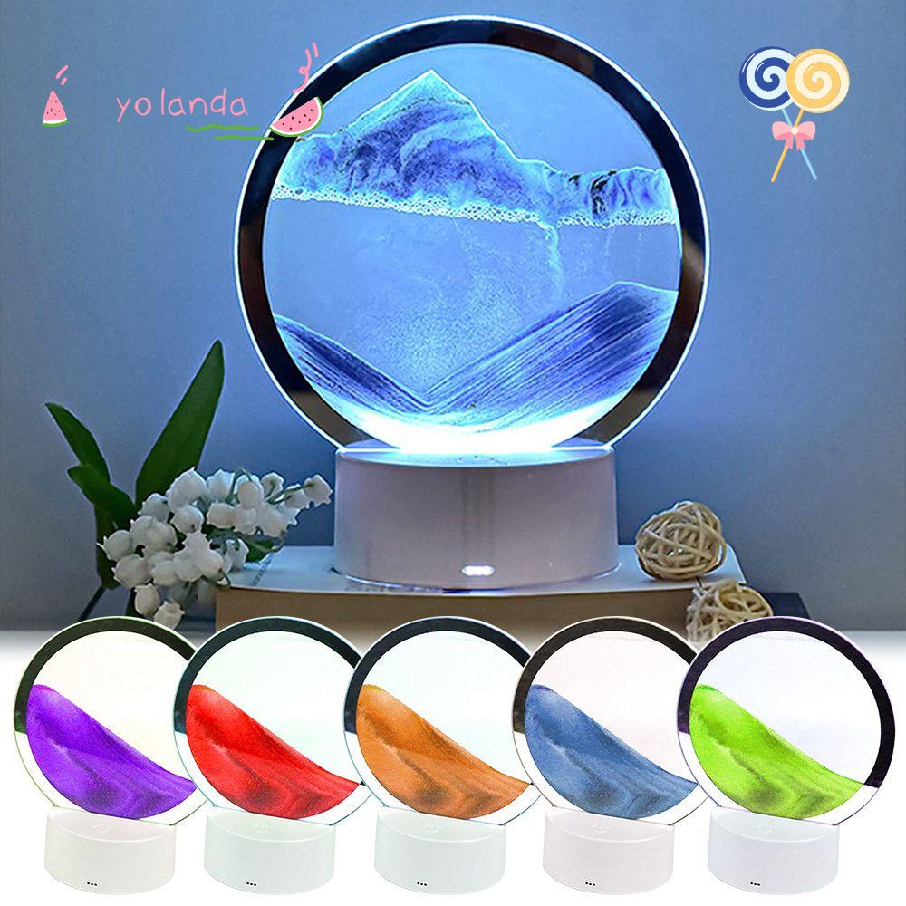 Tranh Cát Chuyển Động 3D Xoay 360 Độ Dùng Trang Trí Phòng Ngủ° Đồng Hồ Cát Xoay 3D Trang Trí