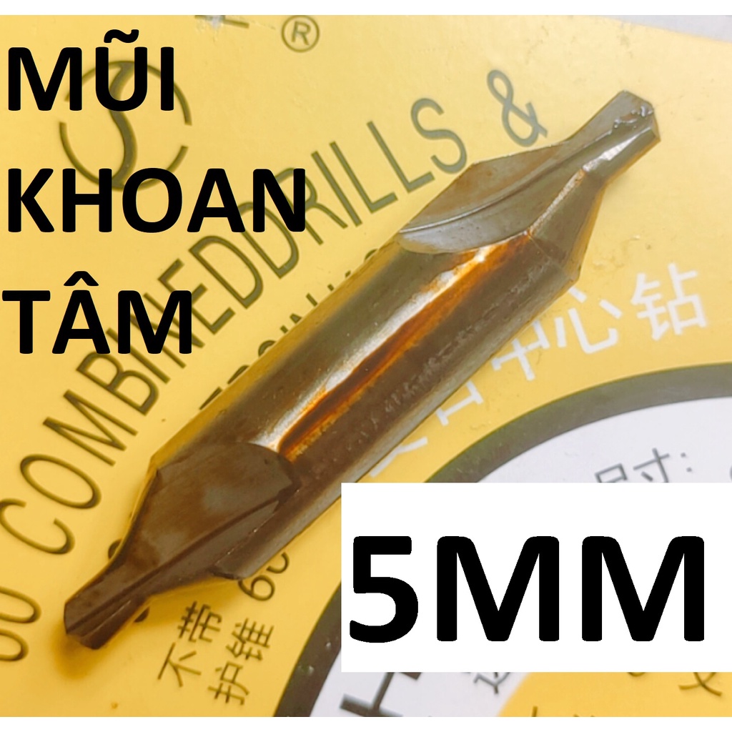 MŨI KHOAN TÂM 5mm, GÓC CÔN 60 ĐỘ