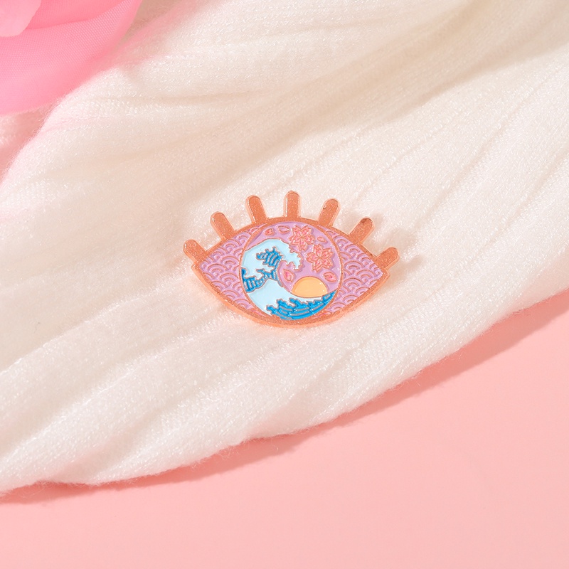 Ghim Cài Áo Tráng Men Họa Tiết Sóng Biển/ Mắt Đại Dương Nghệ Thuật Làm Quà Tặng Cho Bé/ Bạn Bè