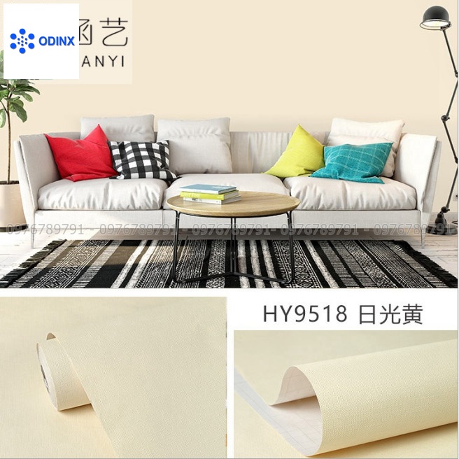 Giấy Dán Tường Trơn Phòng Ngủ Cuộn 10m Có Keo Sẵn Khổ 45cm Đẹp Giá Rẻ ODINX