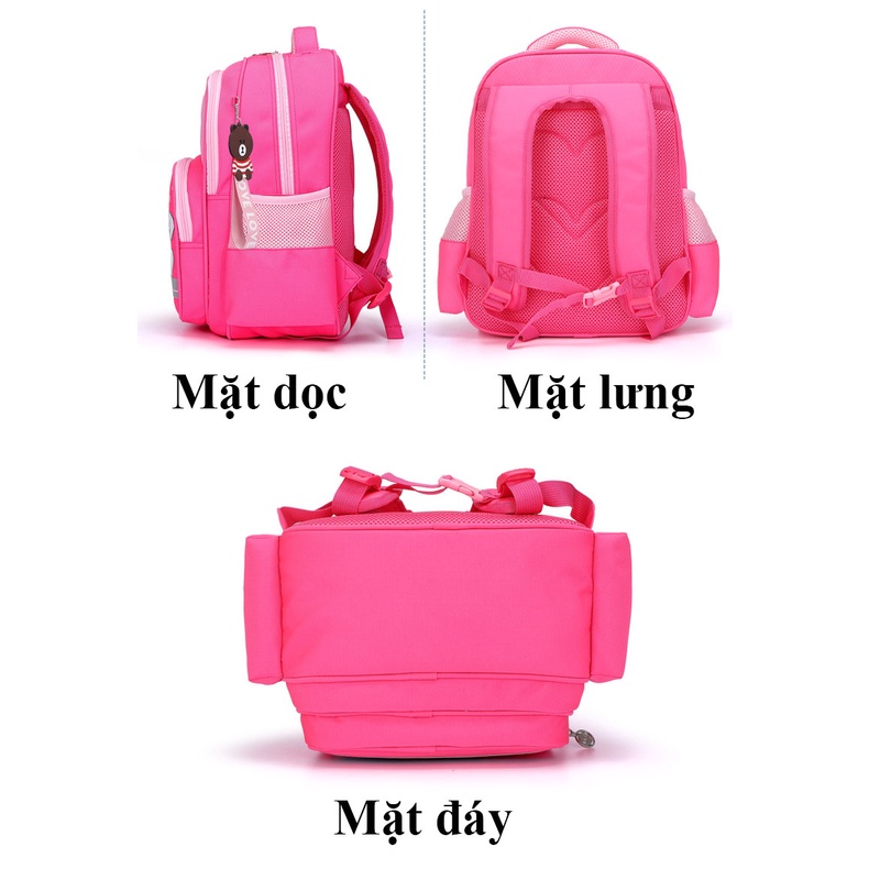 Balo chống gù balo học sinh 2 chi tiết kẻ phong cách Hàn Quốc chất xịn chống thấm nước
