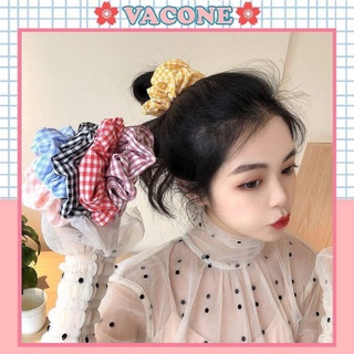 Dây buộc tóc scrunchies Vacone cột tóc vải caro xinh xắn SC01